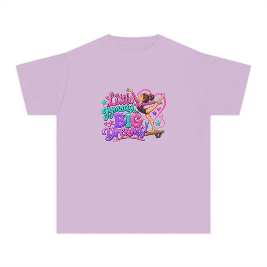 Girls Gymnastics T-Shirt, Youth — Little Gymnast, Big Dreams
