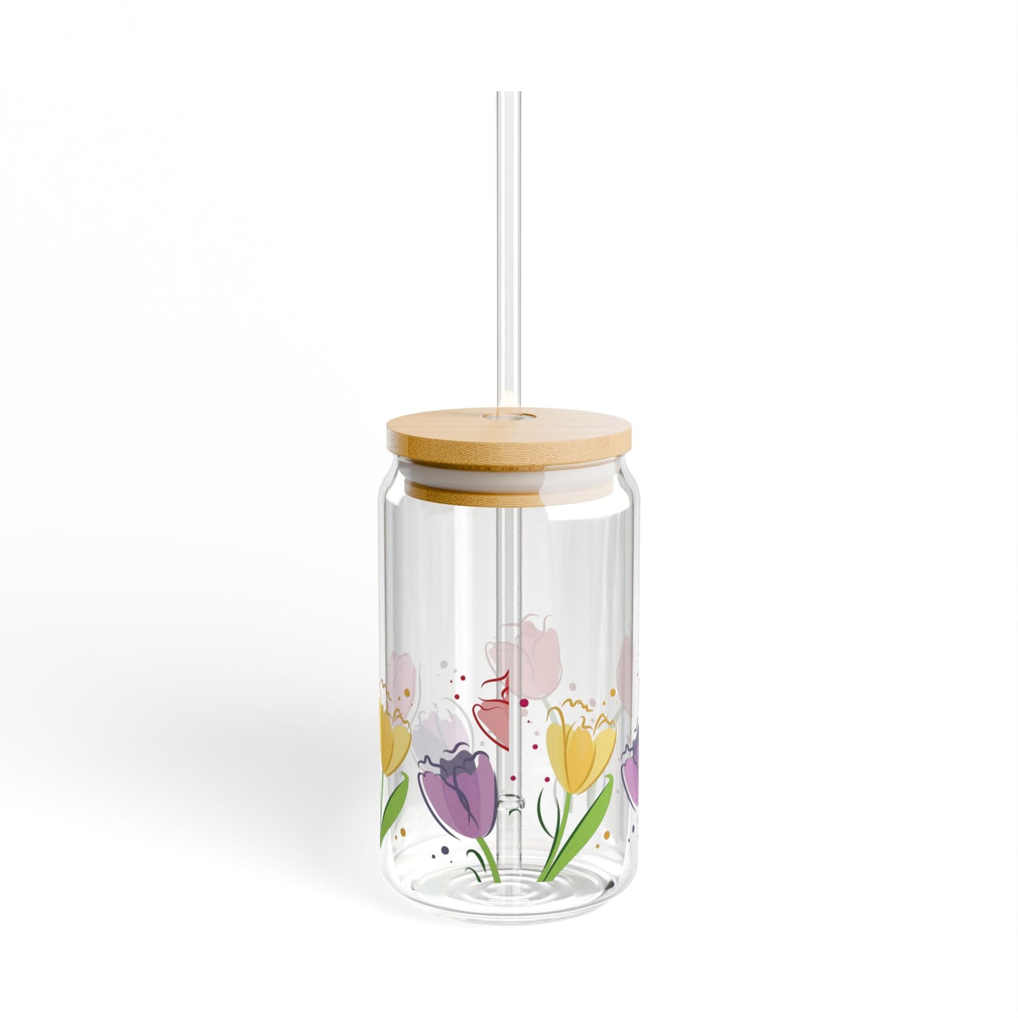 Floral Sipper Glass, Tulips