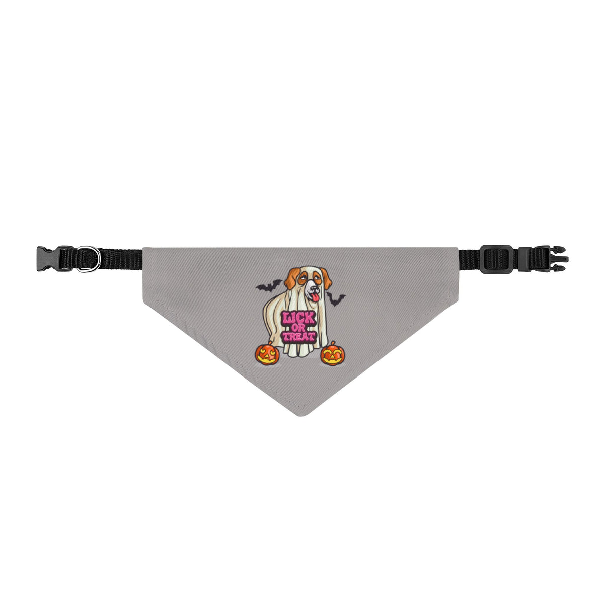 Halloween Clip-On Pet / Dog Bandana — Dog in Ghost Costume, Lick or Treat