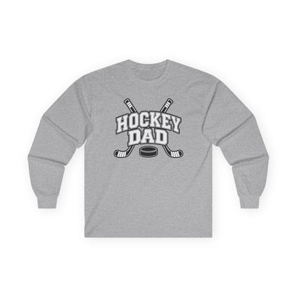 Hockey Dad Long Sleeve T-Shirt — Personalized Player Name & Number | Travel Hockey Gift