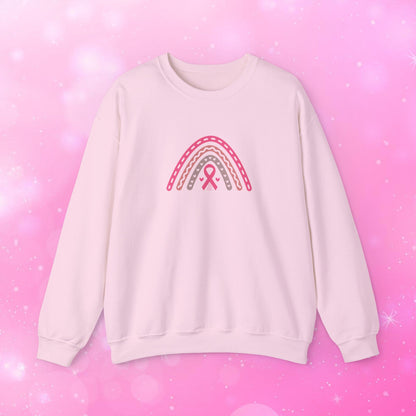 Unisex Heavy Blend Sweatshirt (Crewneck) - Breast Cancer Awareness Rainbow