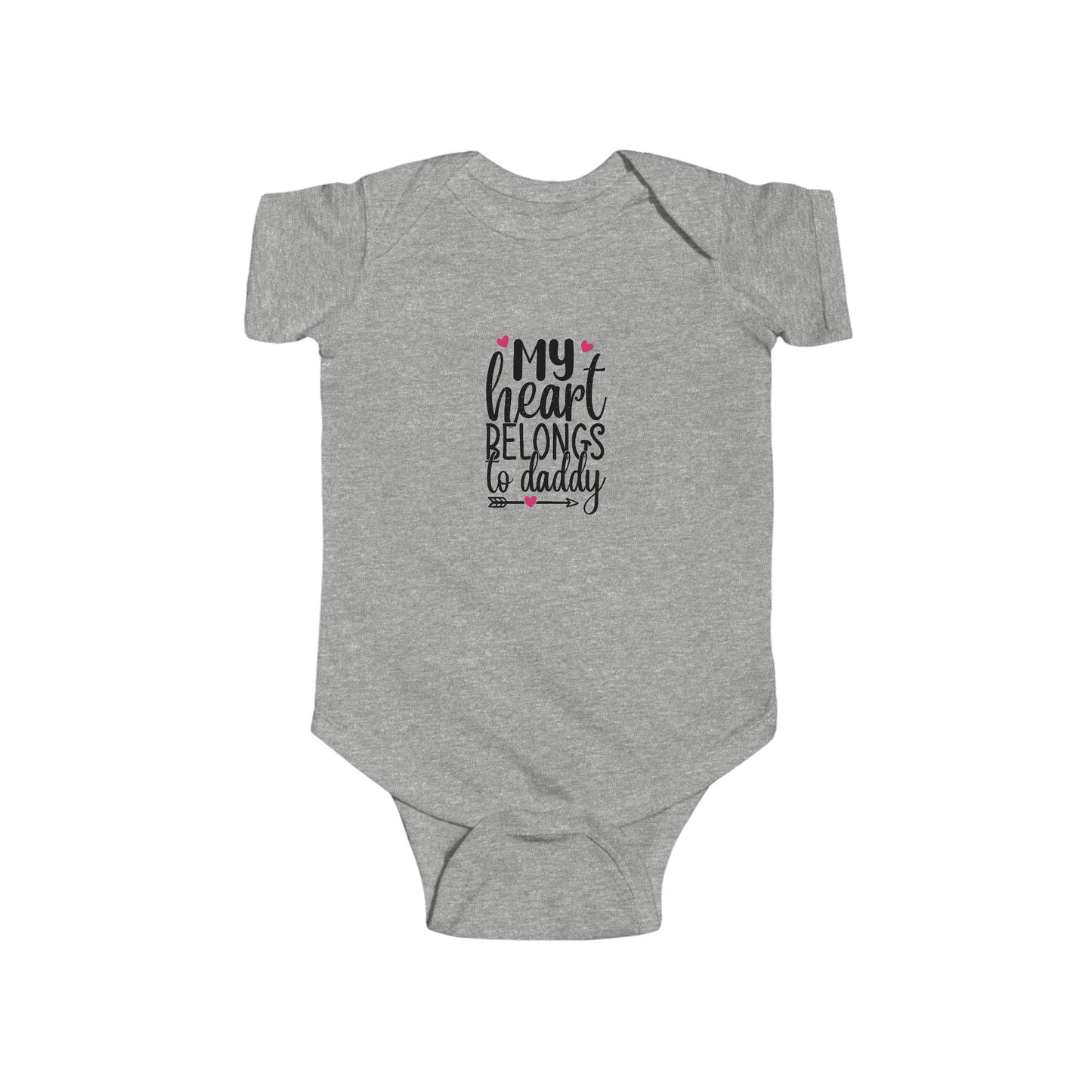 Infant Fine Jersey Onesie: Heart belongs to daddy onesie