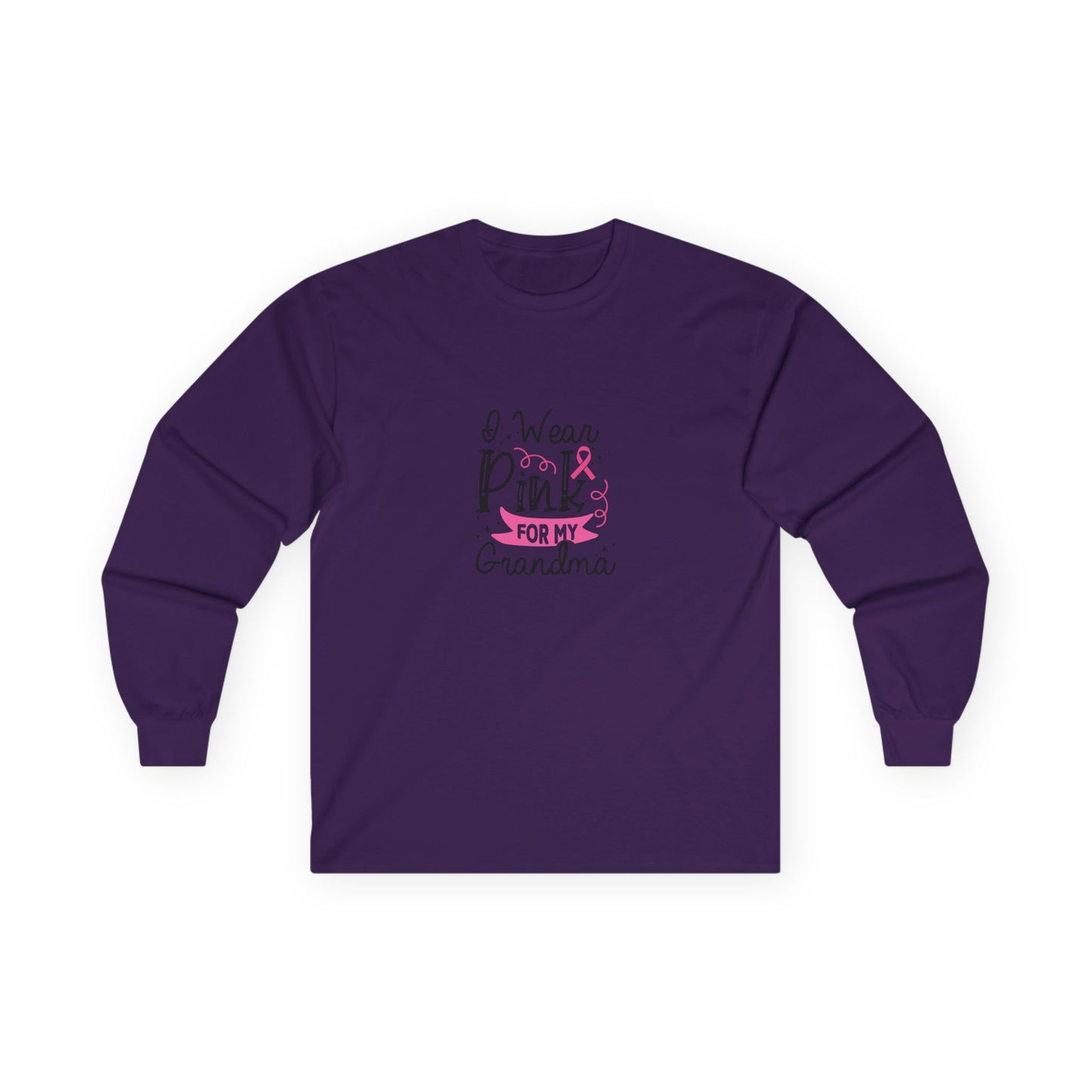 Ultra Cotton Long Sleeve Tee: Pink for my Grandma breast cancer