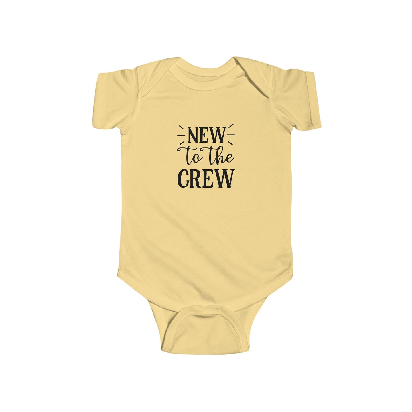 Infant Fine Jersey Onesie: New to the crew onesie