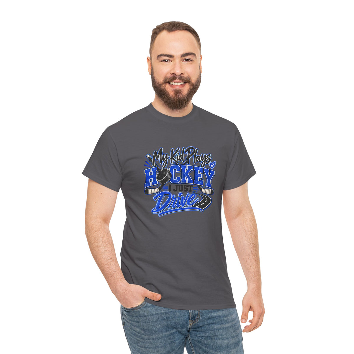 Hockey Mom & Dad T-Shirt — My Kid Plays Hockey, I Just Drive | Funny Travel Hockey Gift