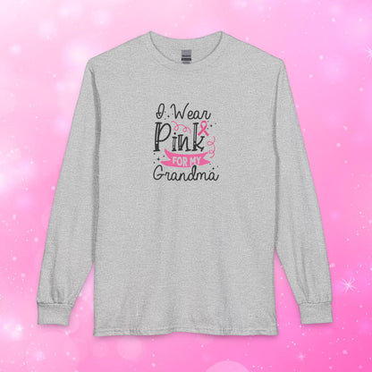 Unisex Long Sleeve T-Shirt - Breast Cancer - I wear pink for my Grandma