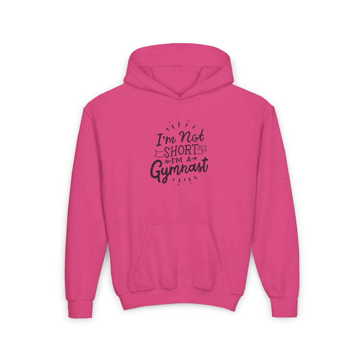 Girls Gymnastics Sweatshirt (Hoodie) - Gymnastics - I'm Not Short, I'm a Gymnast