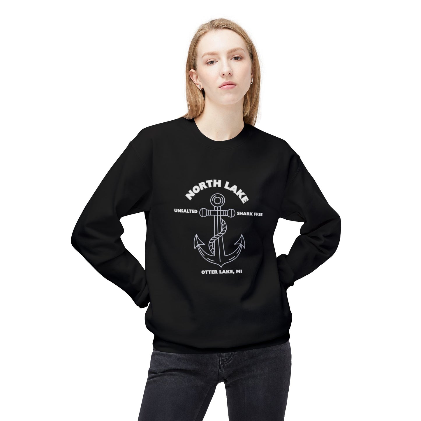 North Lake Crewneck Sweatshirt - Anchor Graphic