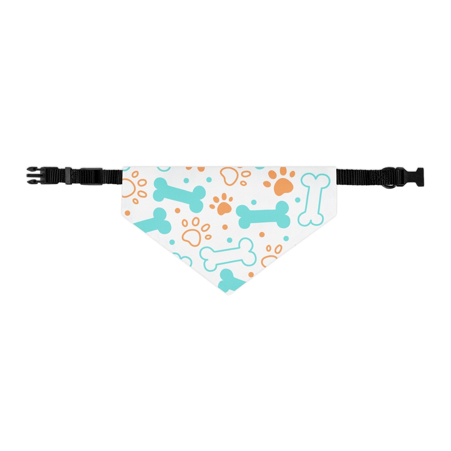 Pet Bandana Collar: Bones & paws