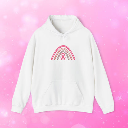 Unisex Heavy Blend Sweatshirt (Hoodie) - Breast Cancer Awareness Rainbow