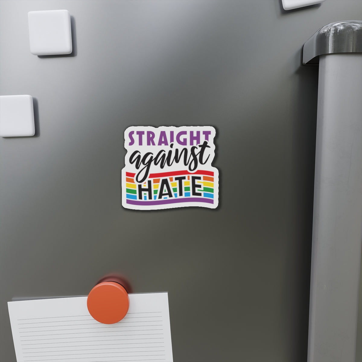 Die-Cut Magnet: Straight Against Hate