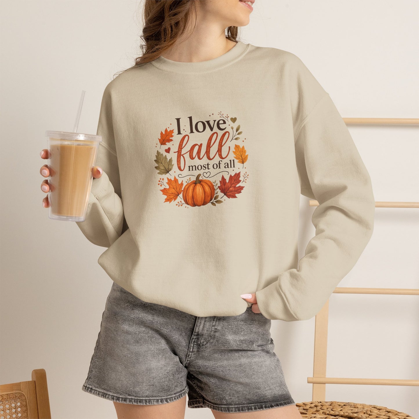 Fall Sweatshirt (Crewneck) — I love fall most of all