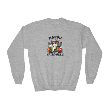 Youth Sweatshirt (Crewneck) - Halloween - Trunk or Treat Graphic (Happy Halloween)