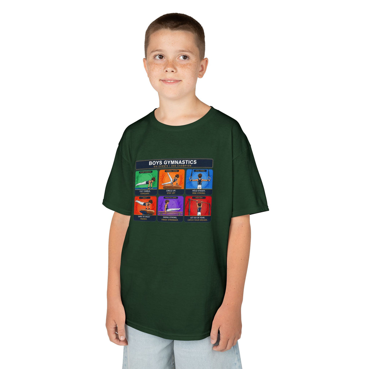Boys Gymnastics T-Shirt | Six Events One Champion Shirt | Male Gymnast Gift
