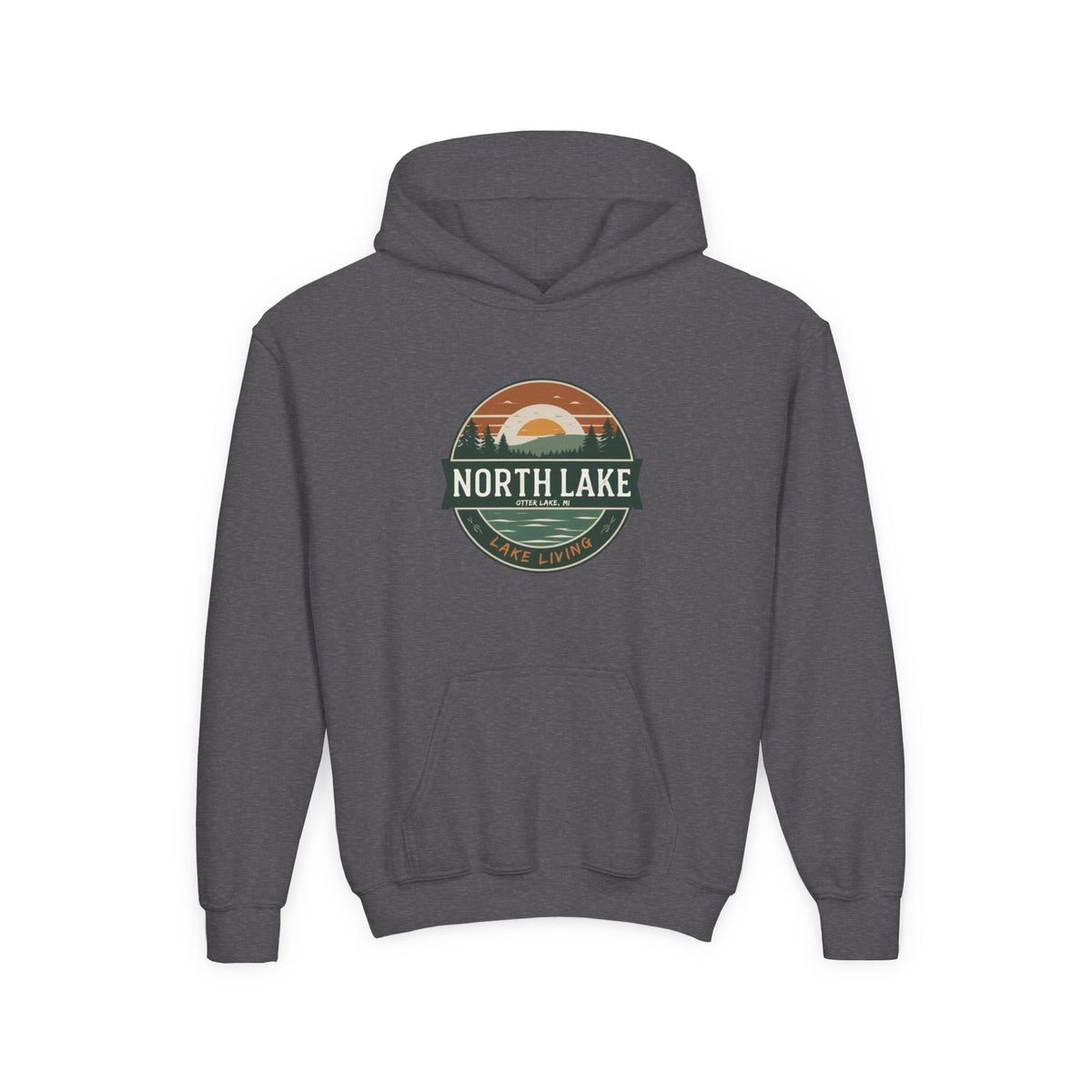 North Lake Youth Sweatshirt (Hoodie) — Vintage Sunset Graphic