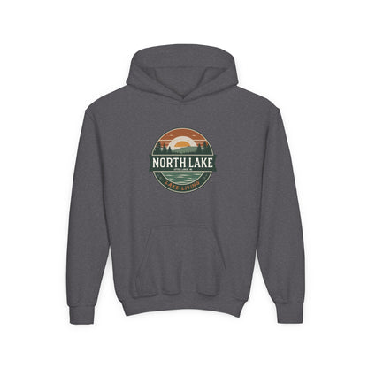 North Lake Youth Sweatshirt (Hoodie) — Vintage Sunset Graphic
