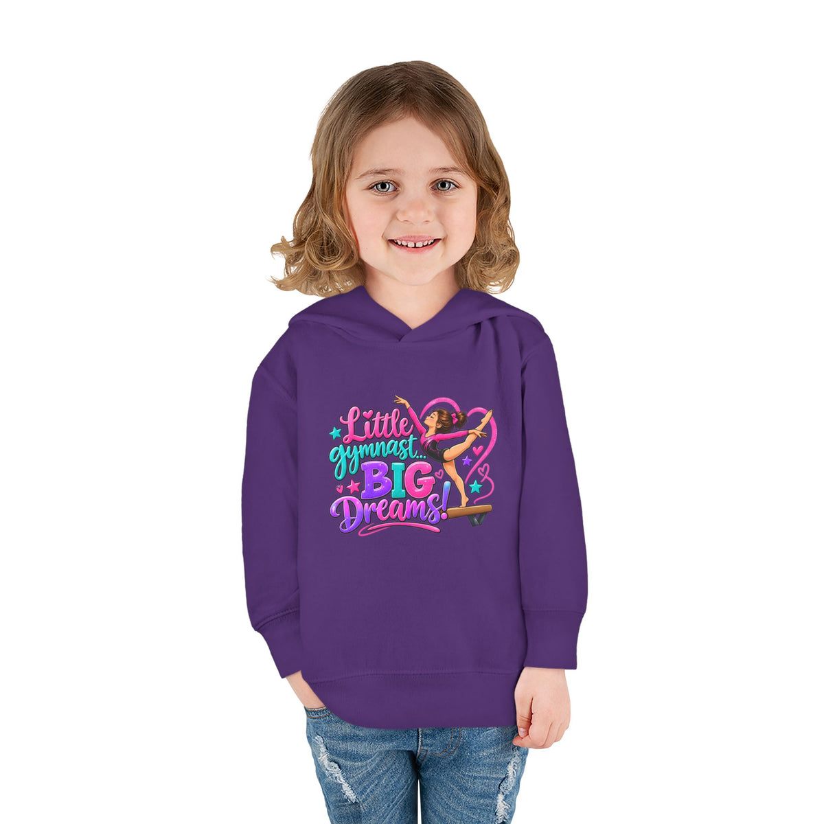 Girls Gymnastics Sweatshirt (Hoodie), Toddler — Little Gymnast, Big Dreams