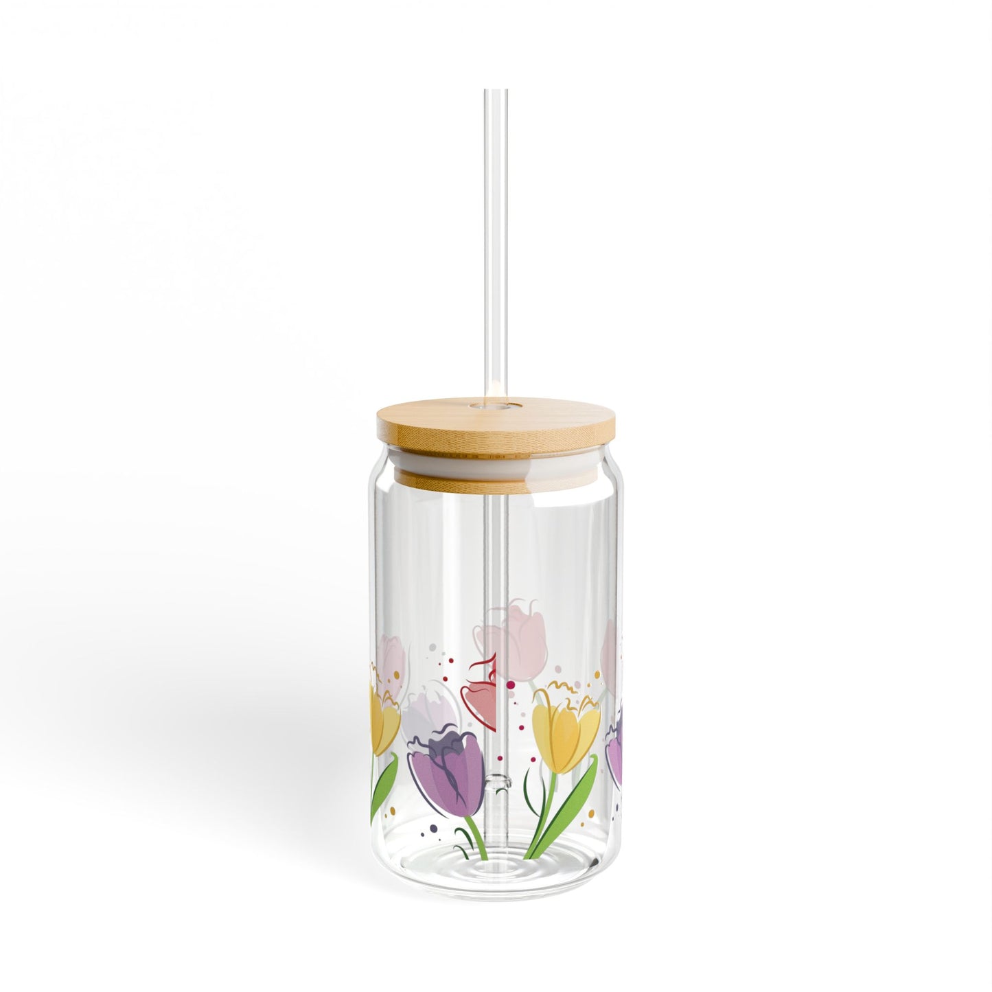 Floral Sipper Glass, Tulips