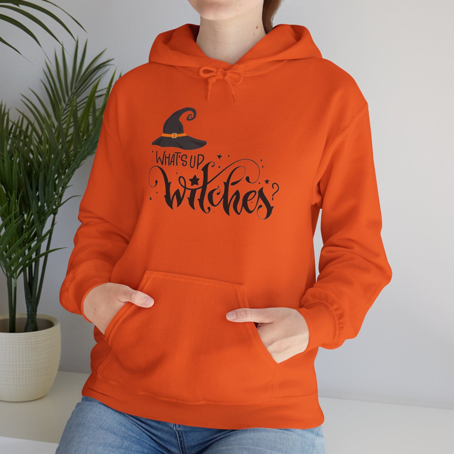 Unisex Heavy Weight Sweatshirt (Hoodie) - Halloween - What's Up Witches?