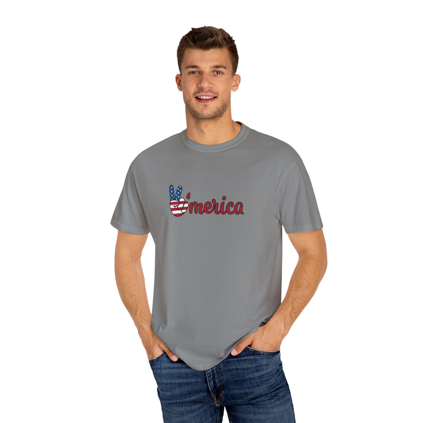 Unisex Garment-Dyed T-shirt: Peace America