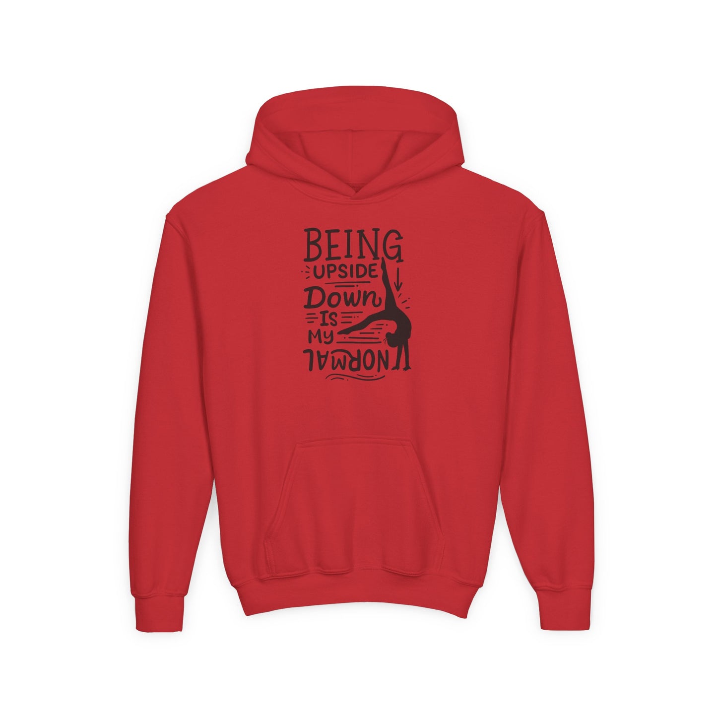 Youth Heavy Blend Hooded Sweatshirt: Gymnastics-Being upside down is my normal