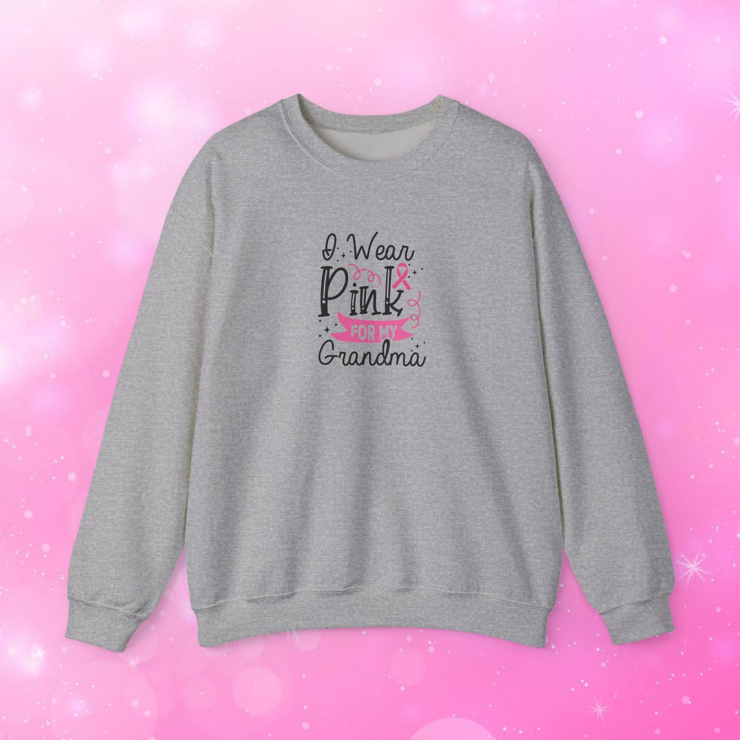 Unisex Heavy Blend Sweatshirt (Crewneck) - Breast Cancer - I wear pink for my Grandma