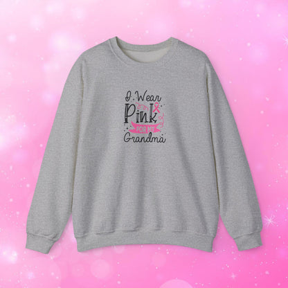 Unisex Heavy Blend Sweatshirt (Crewneck) - Breast Cancer - I wear pink for my Grandma
