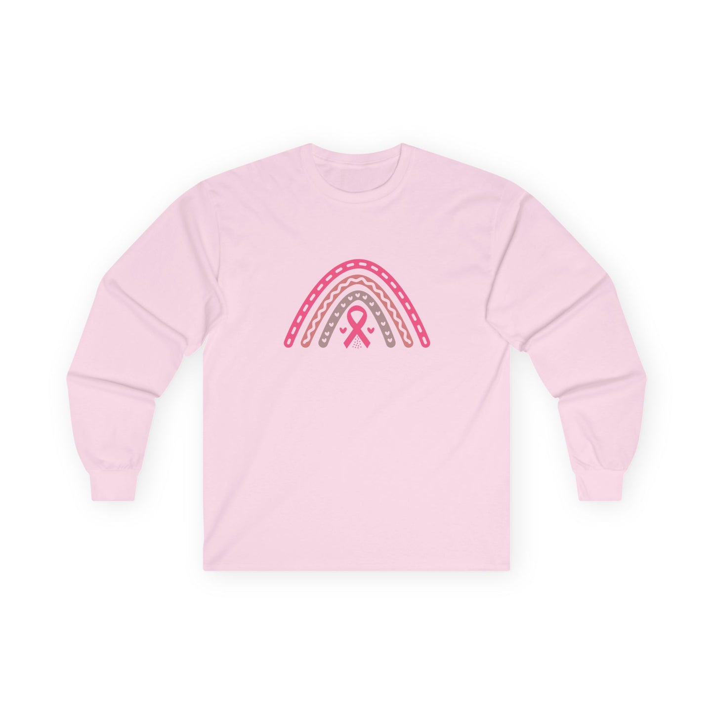 Ultra Cotton Long Sleeve Tee: Southwest Rainbow breast cancer