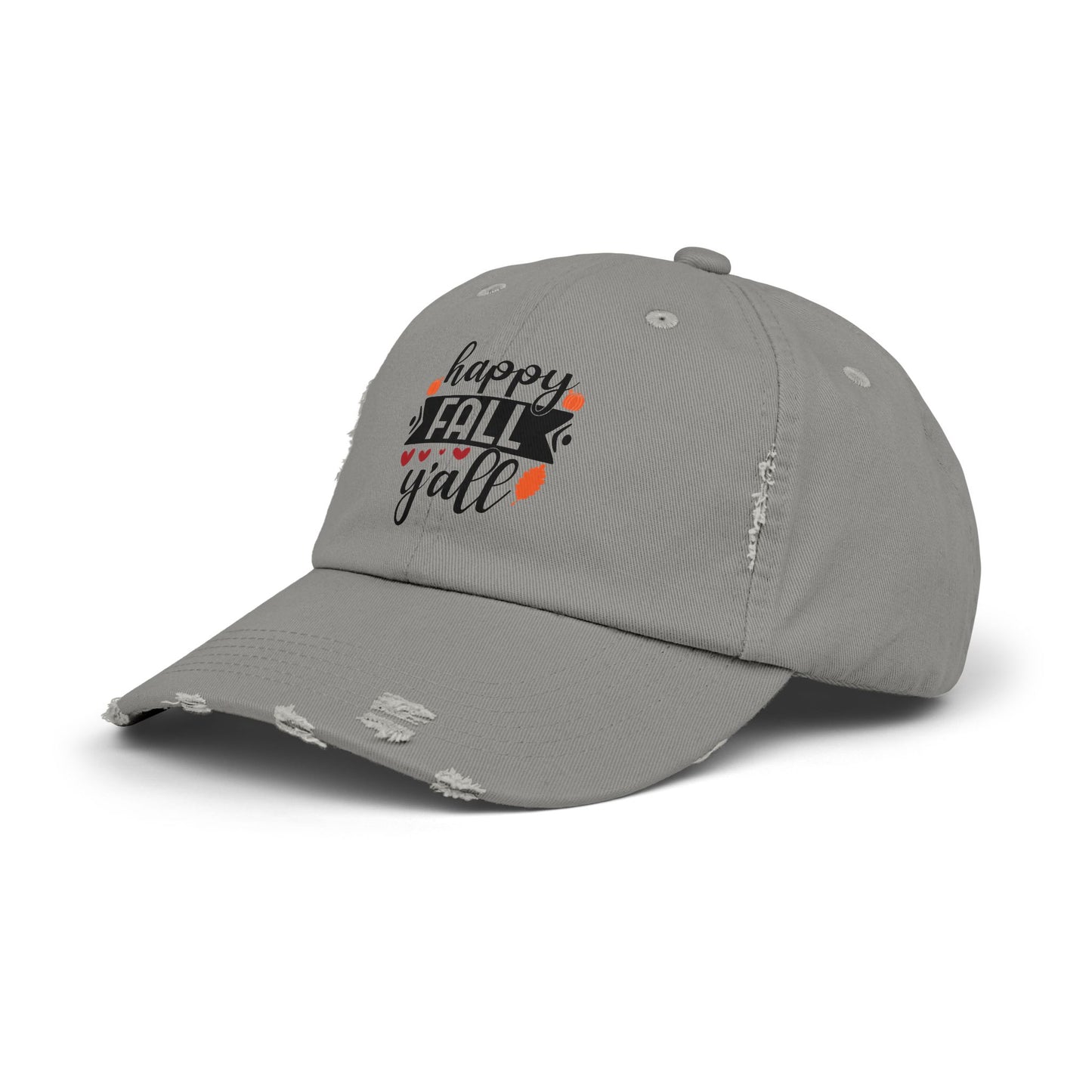 Unisex Distressed Cap: Happy Fall Ya'll