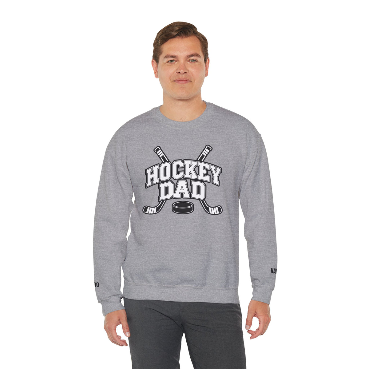 Hockey Dad Sweatshirt (Crewneck) — Personalized Player Name & Number | Travel Hockey Gift