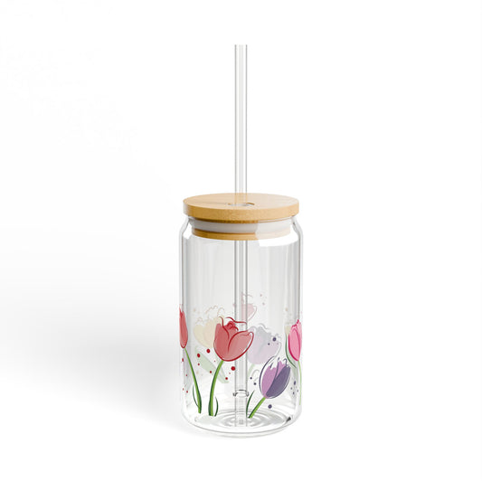 Floral Sipper Glass, Tulips