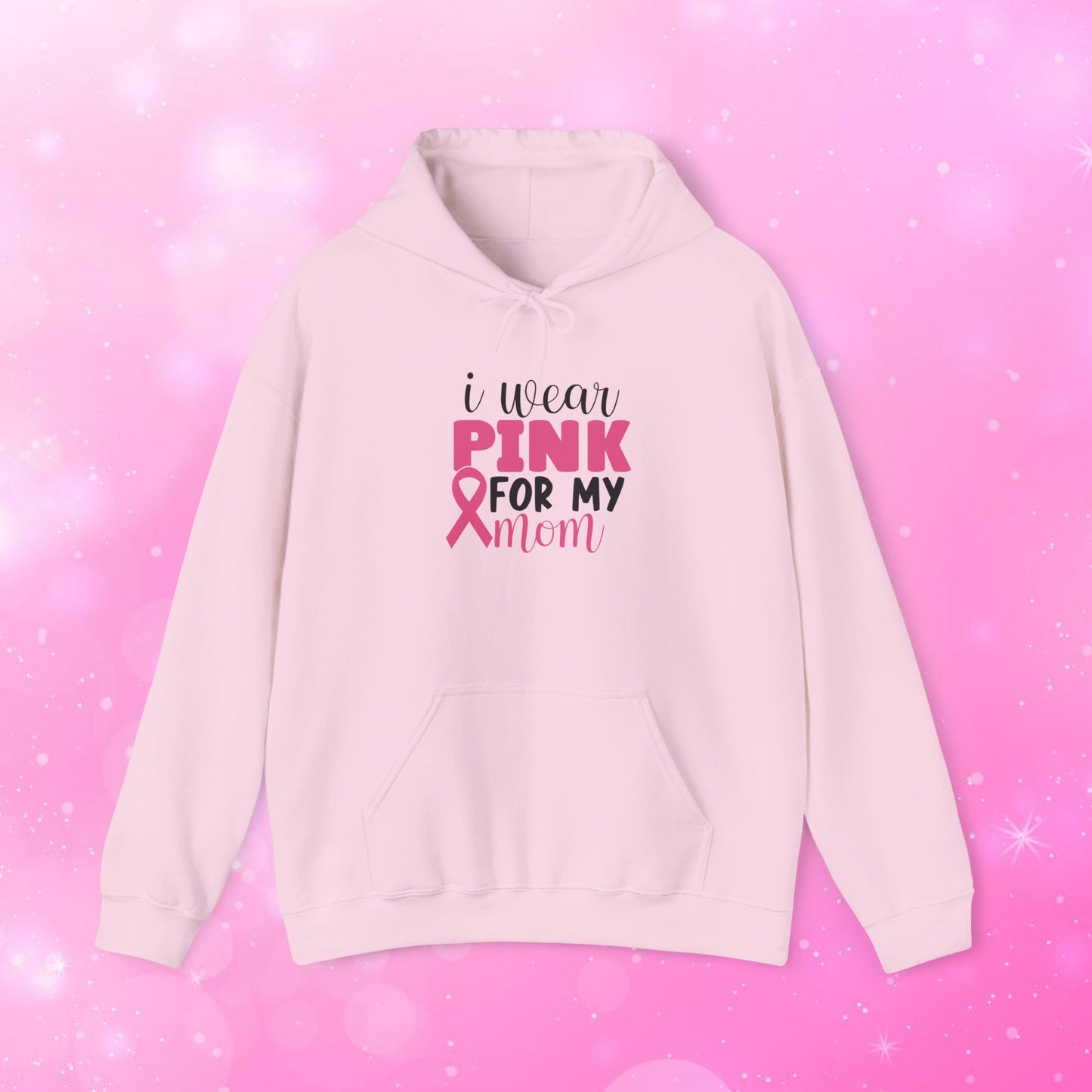 Unisex Heavy Weight Sweatshirt (Hoodie) - Breast Cancer - I Wear Pink for My Mom