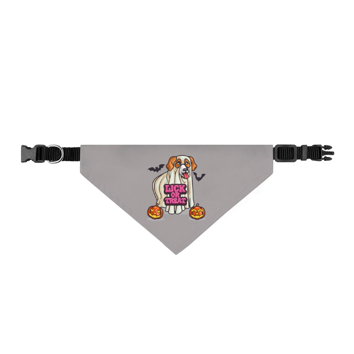 Halloween Clip-On Pet / Dog Bandana — Dog in Ghost Costume, Lick or Treat