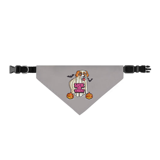 Halloween Clip-On Pet / Dog Bandana — Dog in Ghost Costume, Lick or Treat