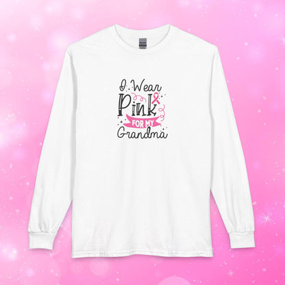 Unisex Long Sleeve T-Shirt - Breast Cancer - I wear pink for my Grandma