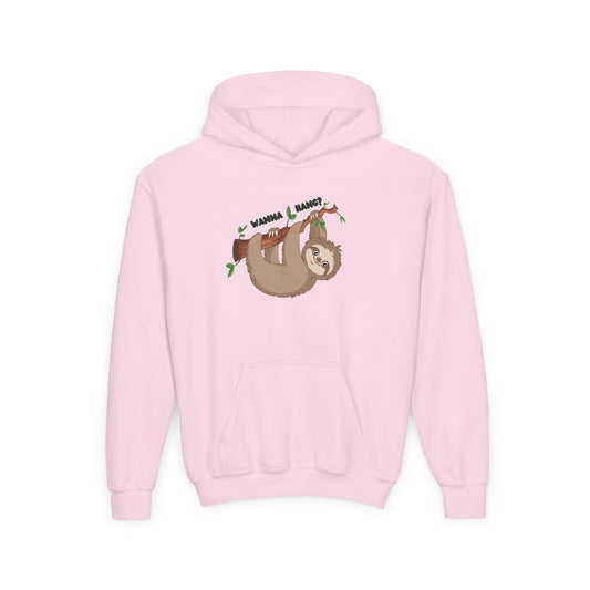 Youth Sweatshirt (Hoodie) -- Sloth, Wanna Hang?