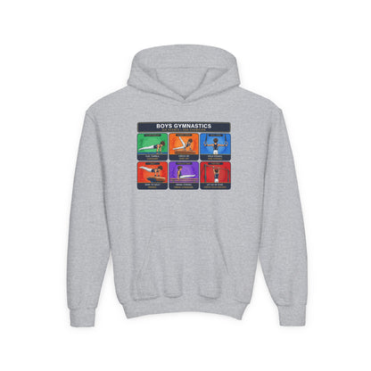 Boys Gymnastics Sweatshirt (Hoodie) — Six Events One Champion Youth Pullover | Gymnast Gift