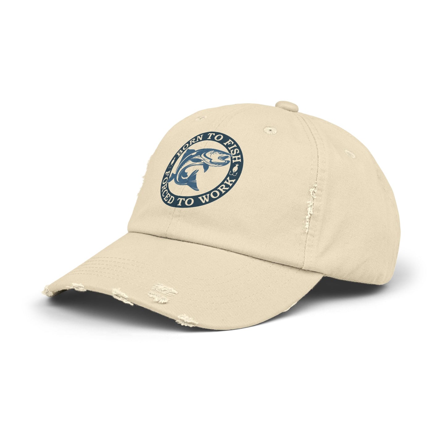 Unisex Distressed Cap: Born to fish