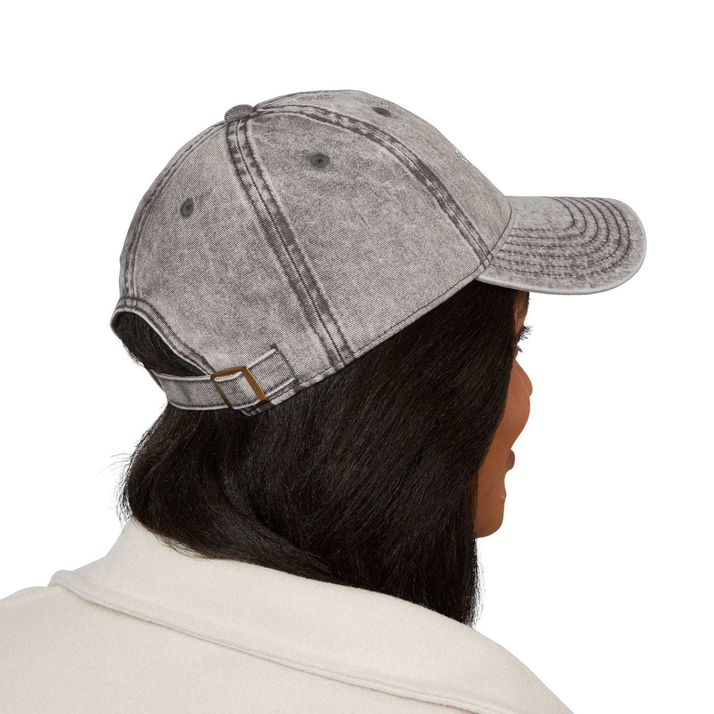 Vintage Distressed Embroidered Baseball Cap — Detroit, Michigan (white lettering)