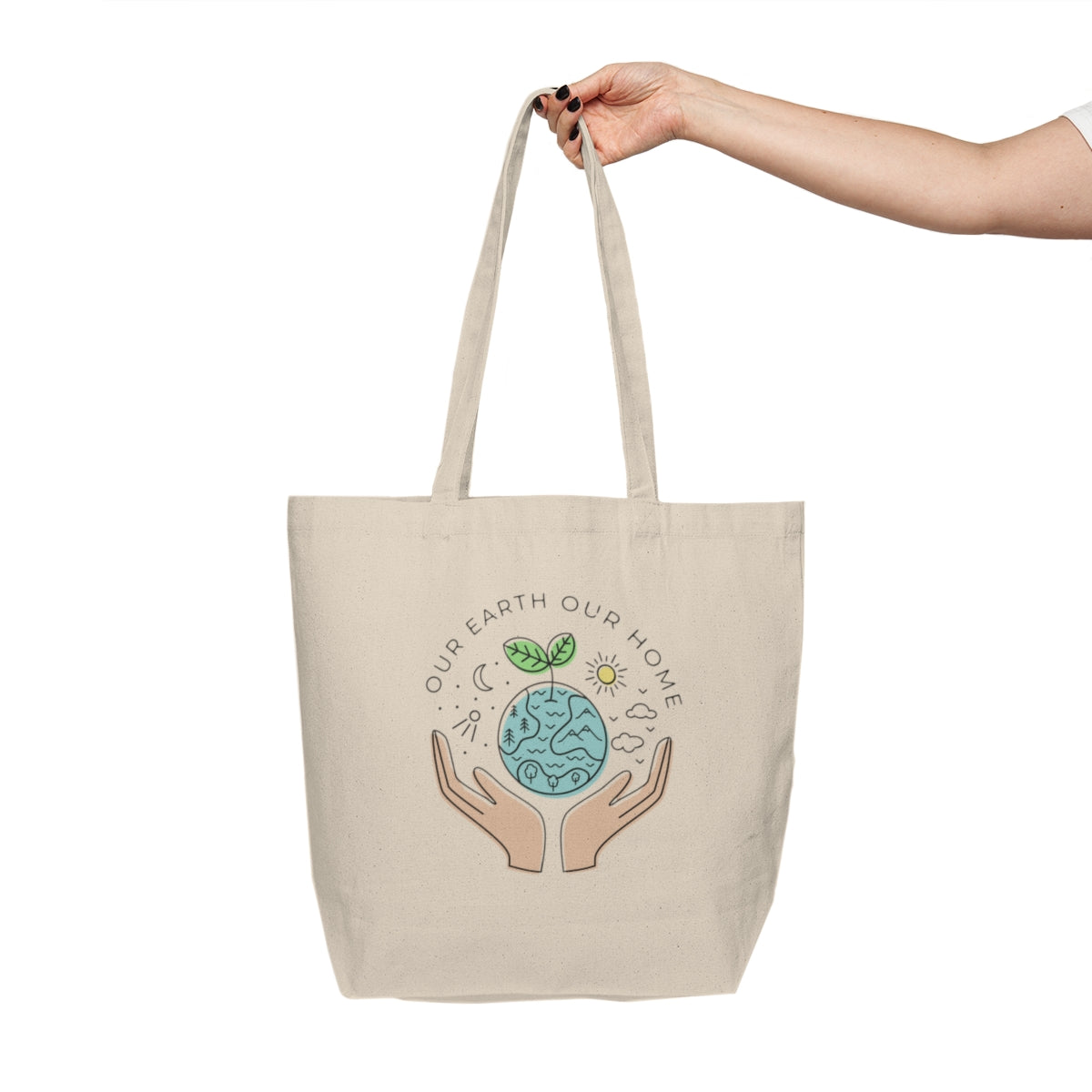 Canvas Shopping Tote: Our Earth, Our Home